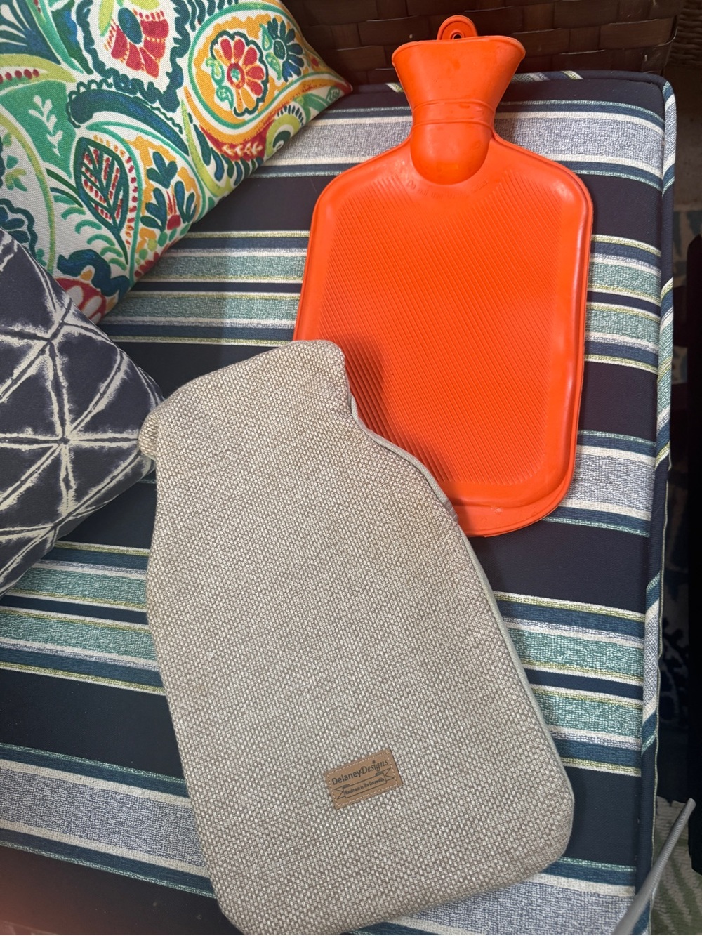 THE COTSWALDS HOTWATER BOTTLE COVER & free Orange Hot Water Bottle